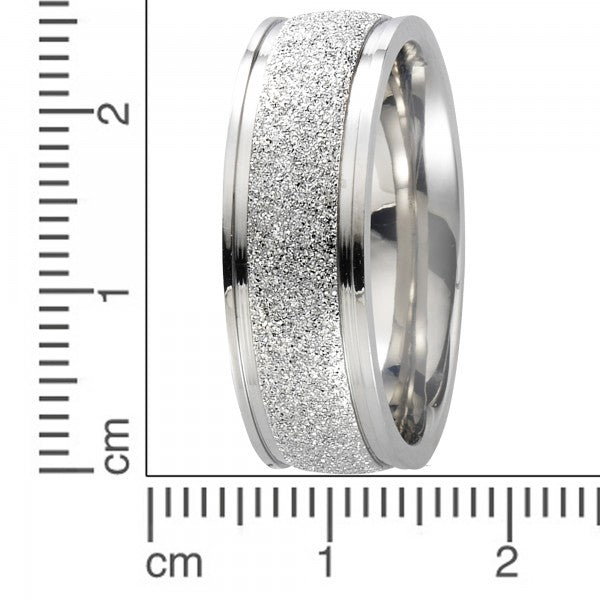 Edelstahl-Ring Unisex - Gesandetes Grau