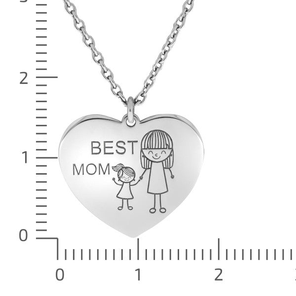 Halskette Rhodiniert - "Best Mom"