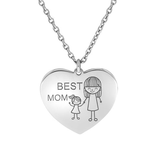 Halskette Rhodiniert - "Best Mom"
