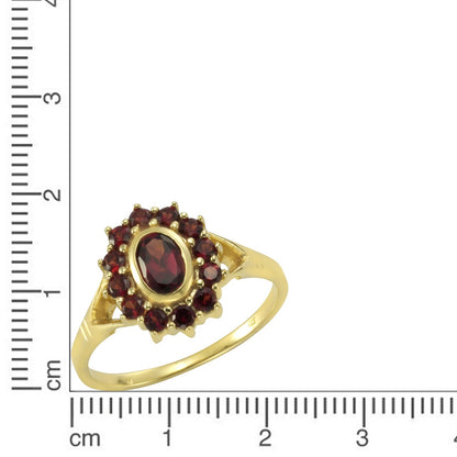 Ring 8 Karat - Granat Blume