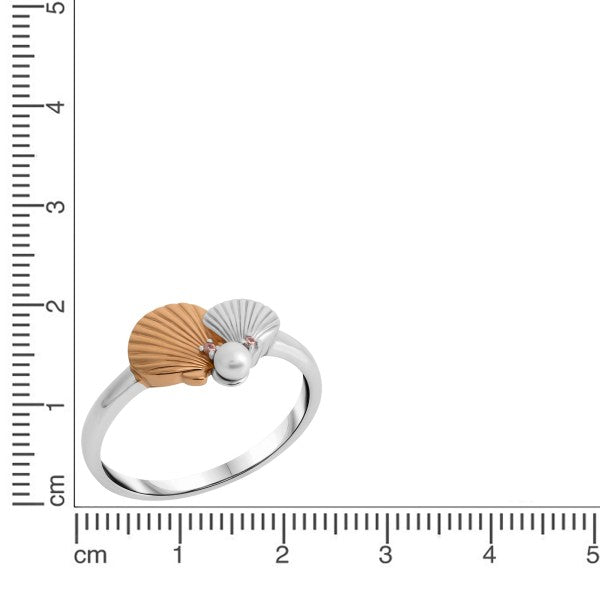 Ring Teilrotvergoldet - Muscheln mit Perle