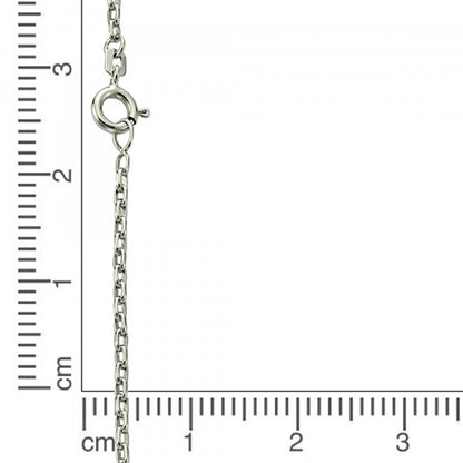 Unisex Halskette Sterlingsilber rhodiniert Ankerkette 45cm