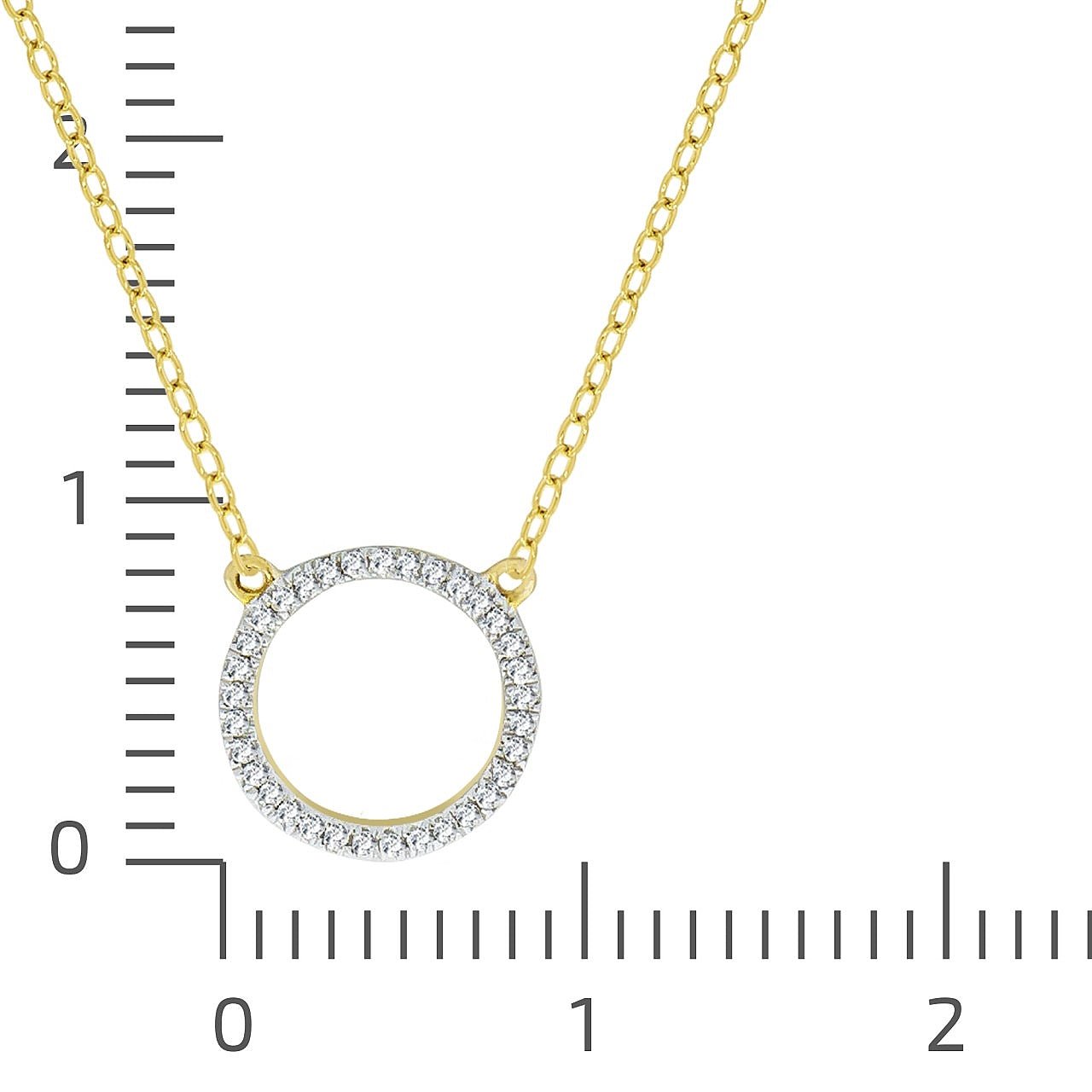 Collier 9 Karat Teilrhodiniert - Diamant Kreis