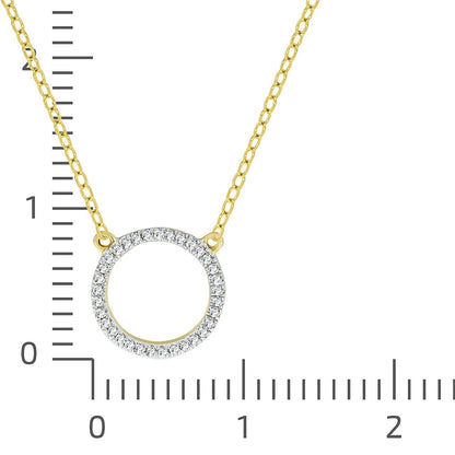 Collier 9 Karat Teilrhodiniert - Diamant Kreis