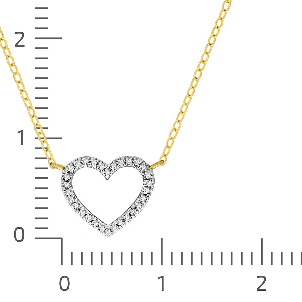 Collier 9 Karat Teilrhodiniert - Diamant Herz