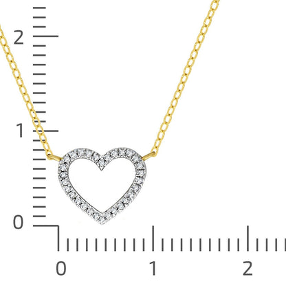 Collier 9 Karat Teilrhodiniert - Diamant Herz