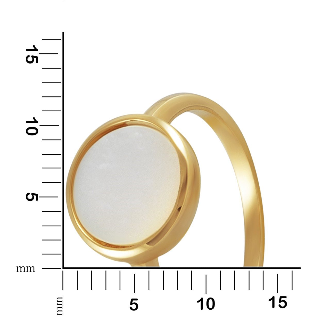 Ring Vergoldet - Perlmutt Kreis