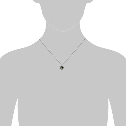 Halskette Rhodiniert - Kreis Anhänger Abalone