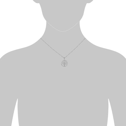 Halskette Rhodiniert - Schimmernder Lebensbaum