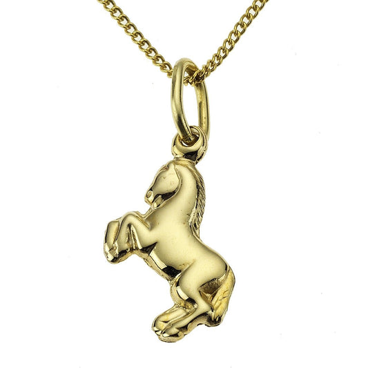 Kinder Halskette 8 Karat - Goldenes Pferd