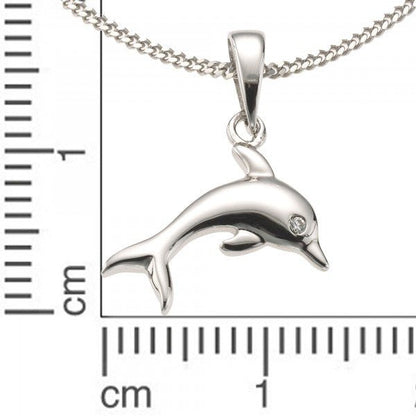 Kinder Halskette Rhodiniert - Silberner Delfin