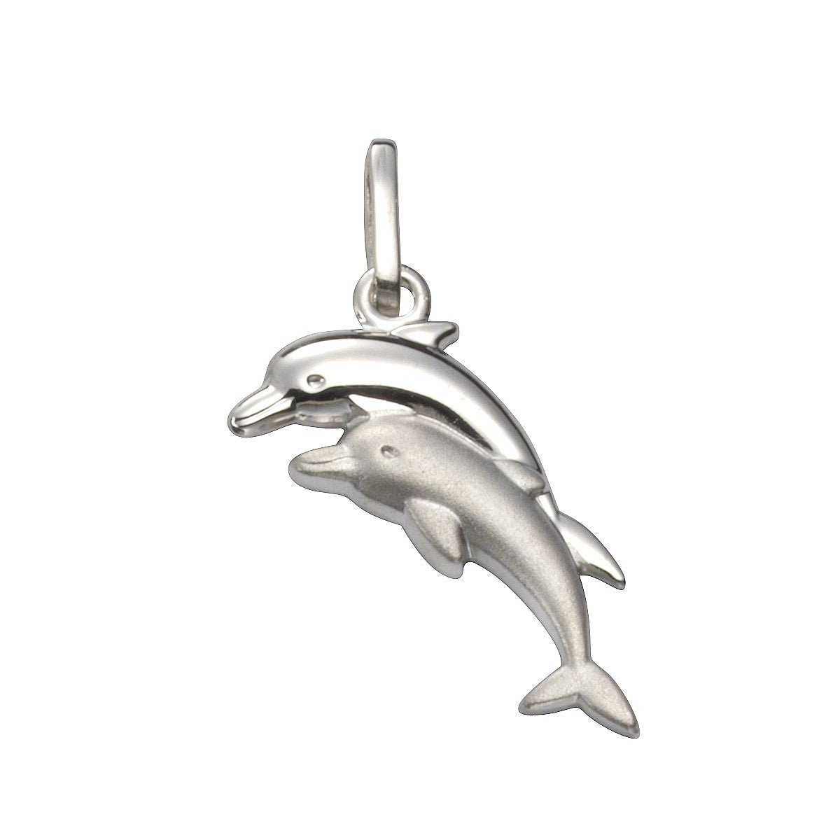 Kinder Anhänger Rhodiniert - Silberne Delfine