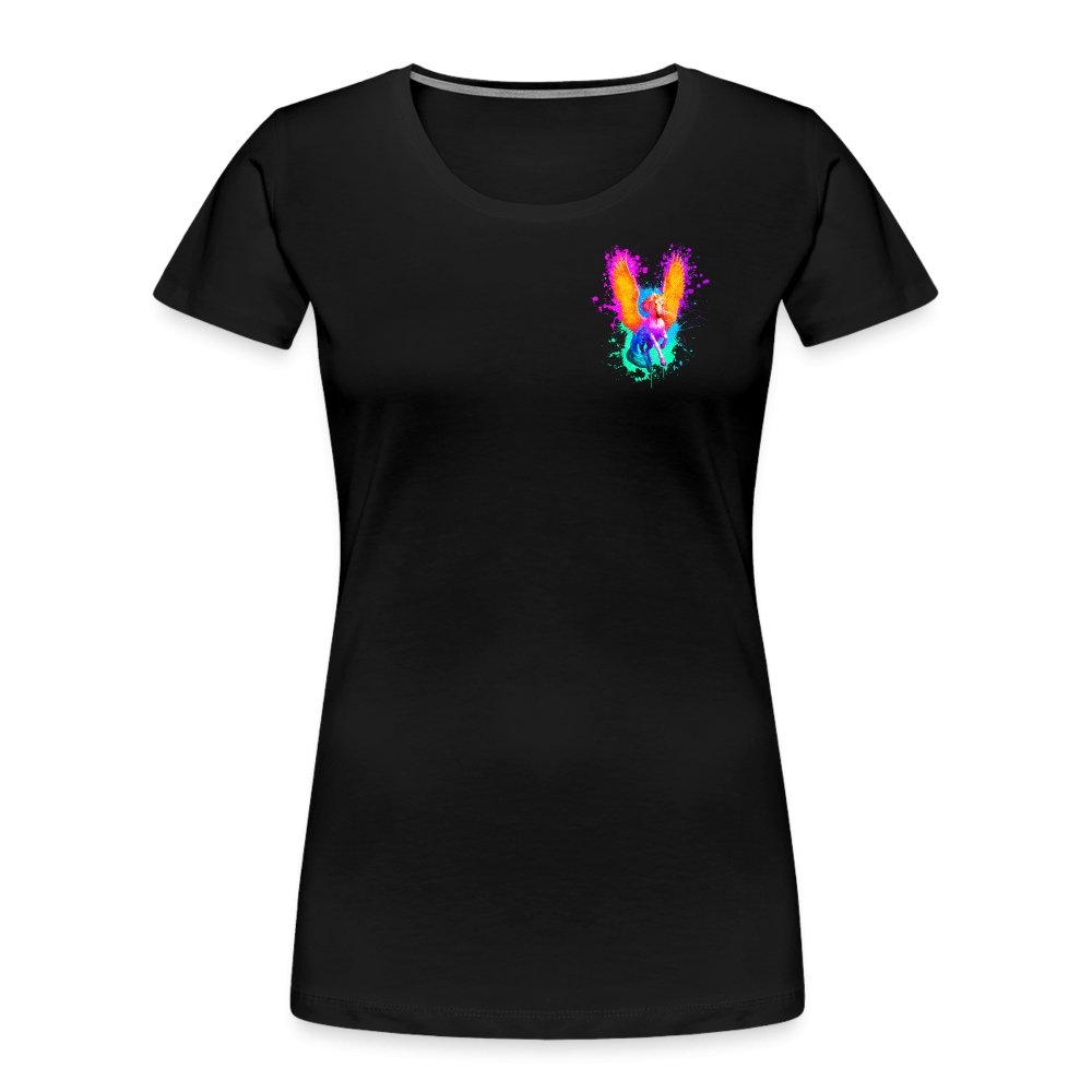 Damen Premium Bio T-Shirt - Magisches Einhorn - Schwarz