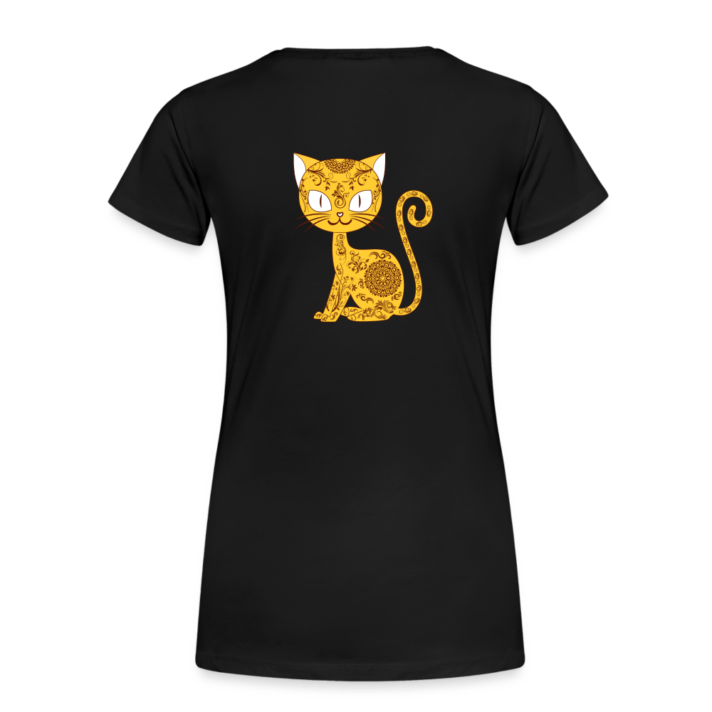 Damen Premium Bio T-Shirt - Mandala Katze