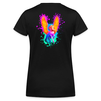 Damen V-Ausschnitt Bio T-Shirt - Magisches Einhorn