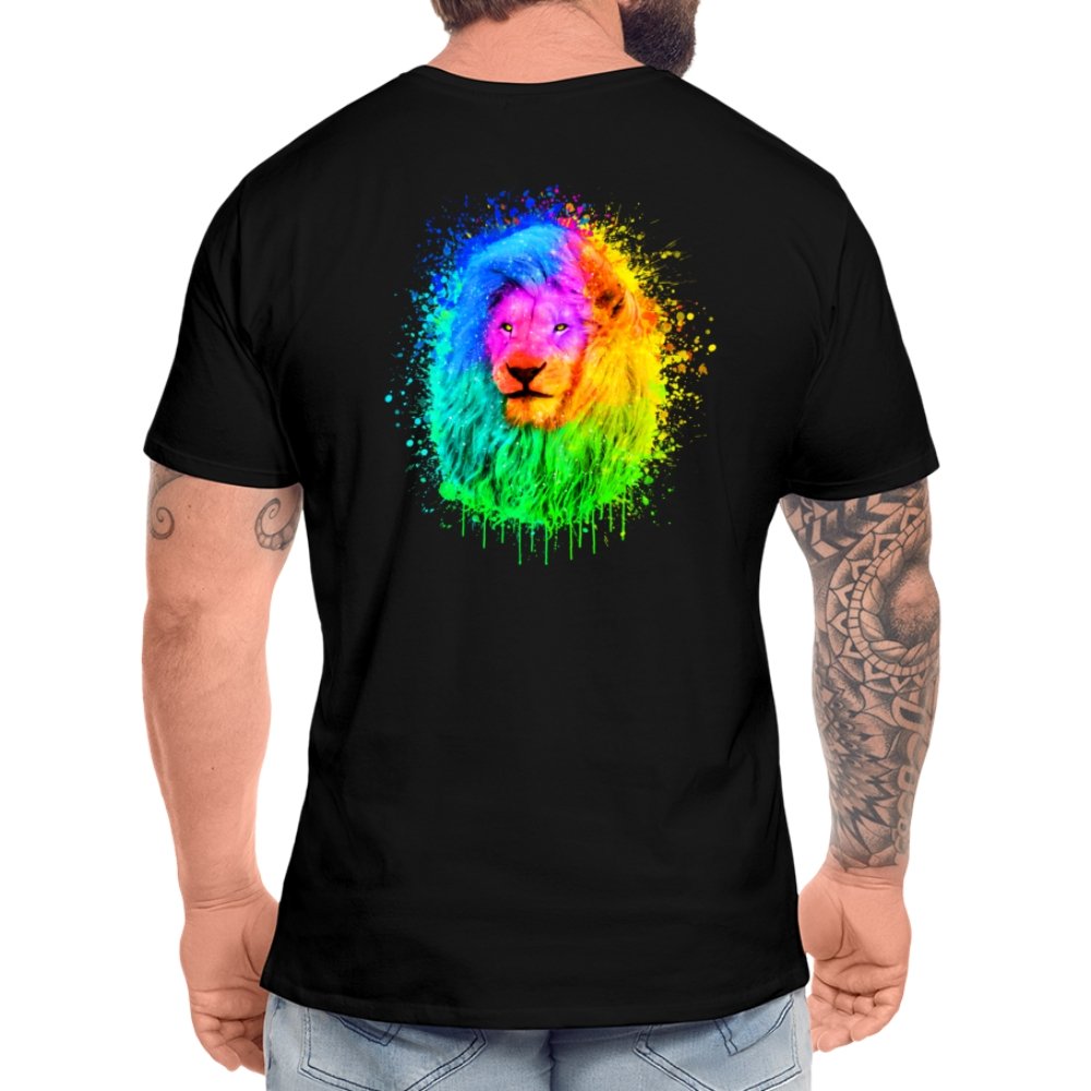 Herren Premium Bio T-Shirt - Magischer Löwe - Schwarz