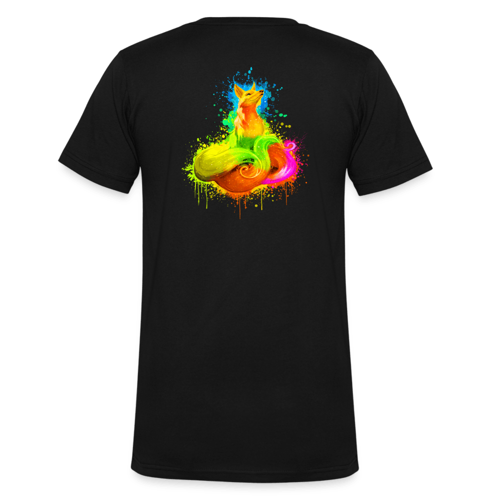 Herren V-Ausschnitt Bio T-Shirt - Magische Füchse