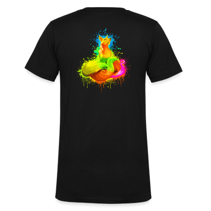 Herren V-Ausschnitt Bio T-Shirt - Magische Füchse