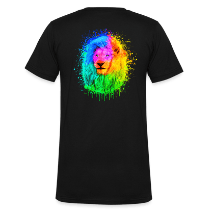 Herren V-Ausschnitt Bio T-Shirt - Magische Löwen