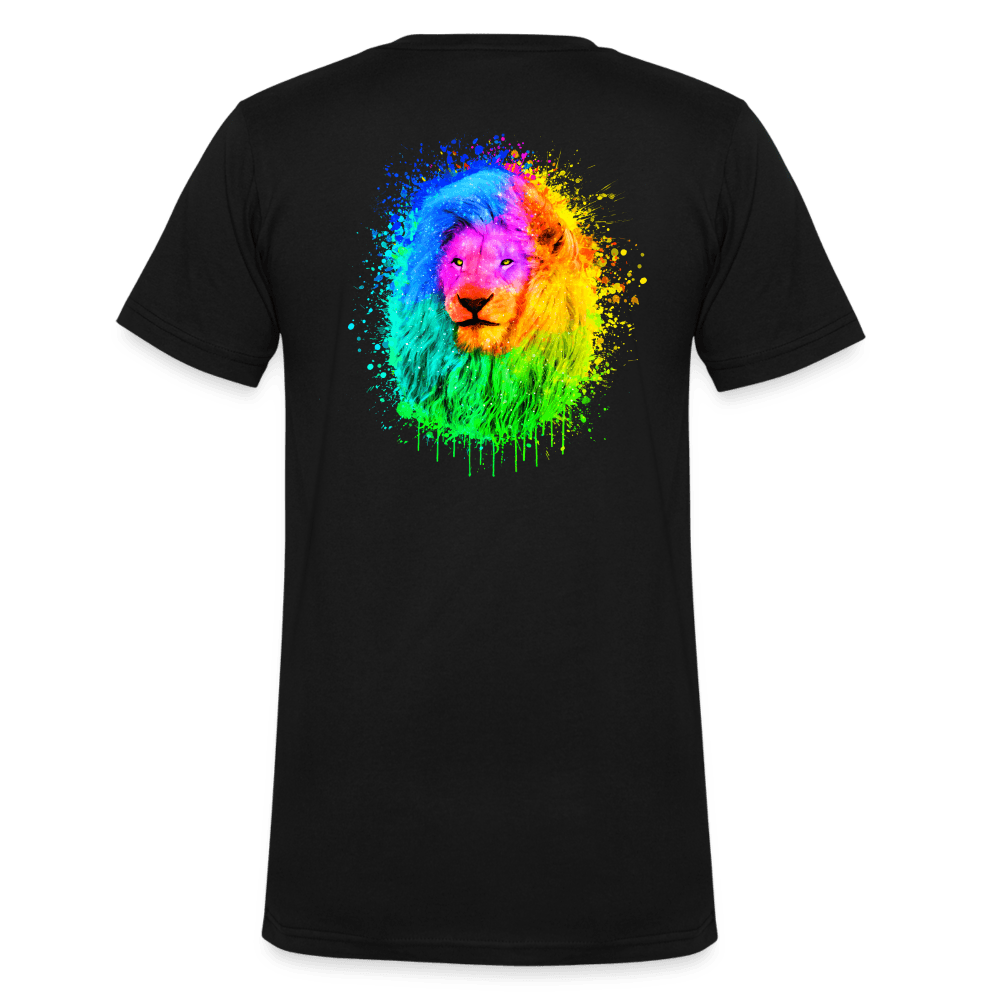 Herren V-Ausschnitt Bio T-Shirt - Magischer Löwe