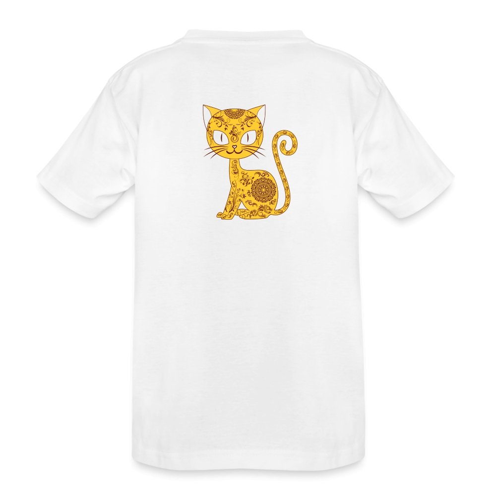Kids Premium Bio T-Shirt - Mandala Katze - weiß