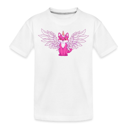 Kids Premium Bio T-Shirt - Beflügelter Fuchs - weiß