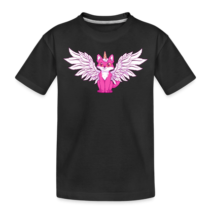 Kids Premium Bio T-Shirt - Beflügelter Fuchs - Schwarz