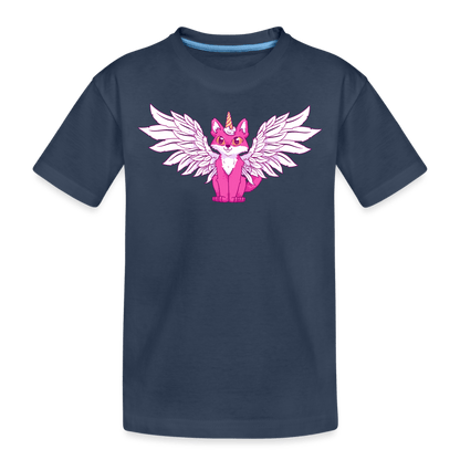 Kids Premium Bio T-Shirt - Beflügelter Fuchs - Navy