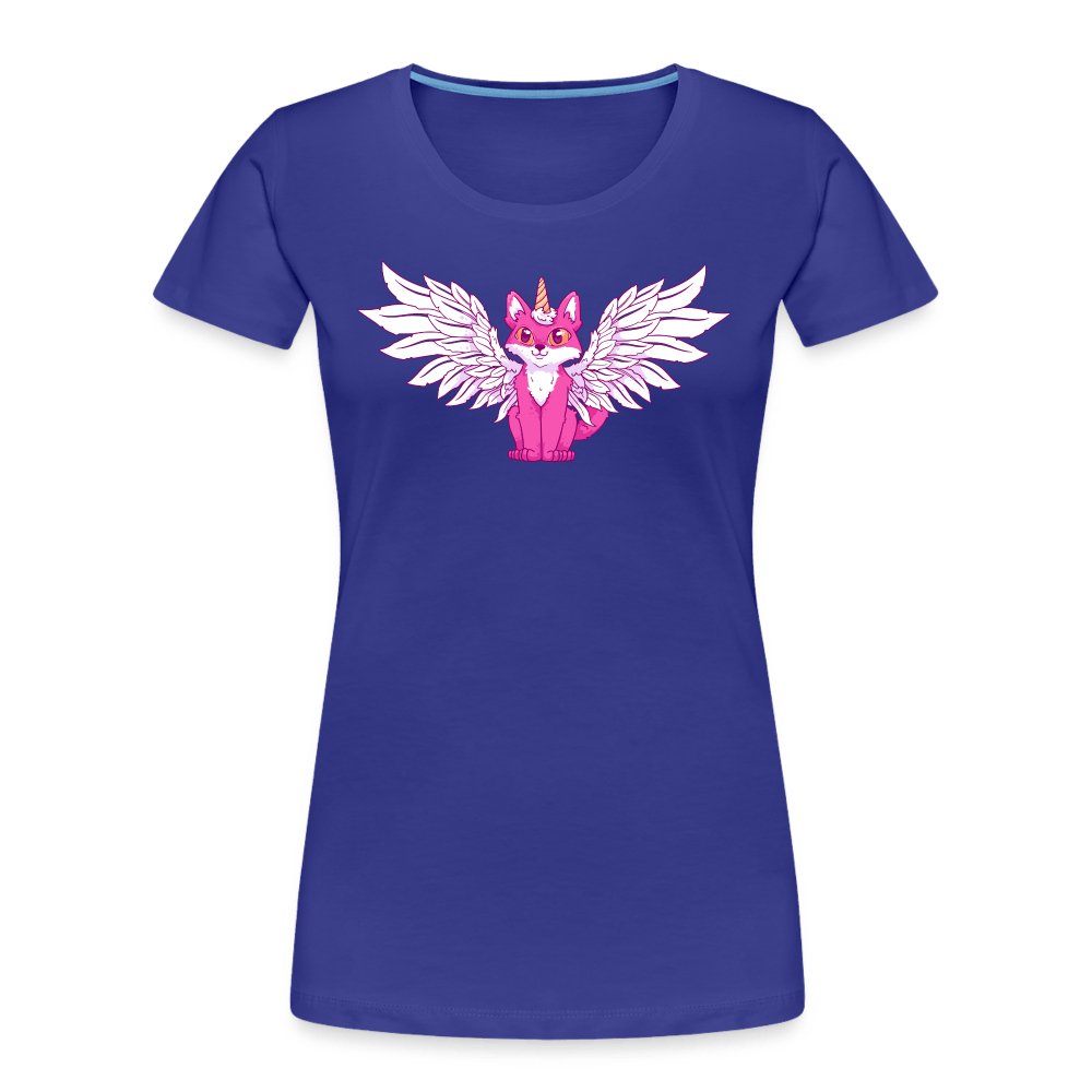 Damen Premium Bio T-Shirt - Beflügelter Fuchs - Königsblau