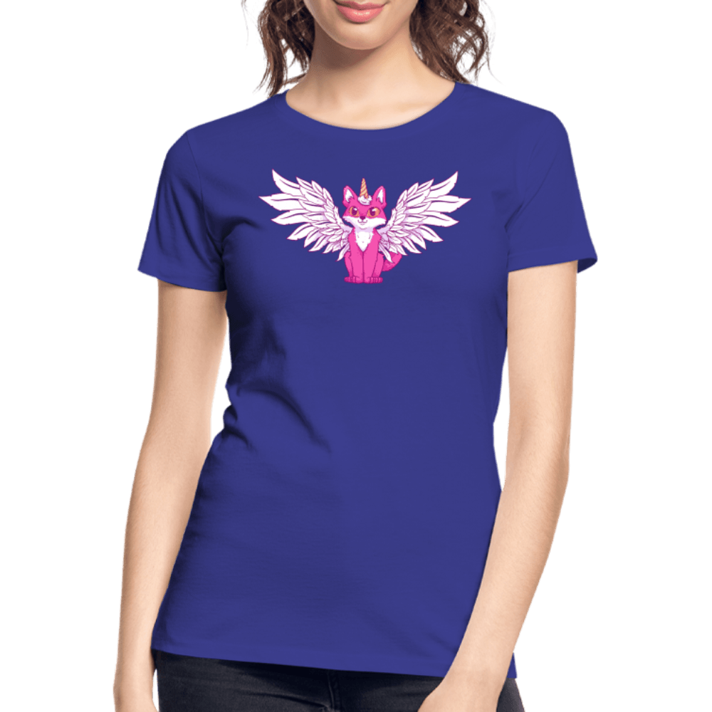 Damen Premium Bio T-Shirt - Beflügelter Fuchs - Königsblau