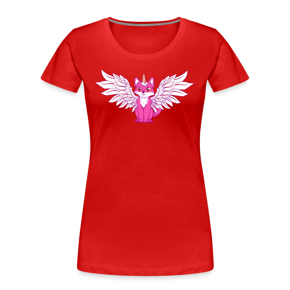 Damen Premium Bio T-Shirt - Beflügelter Fuchs - Rot