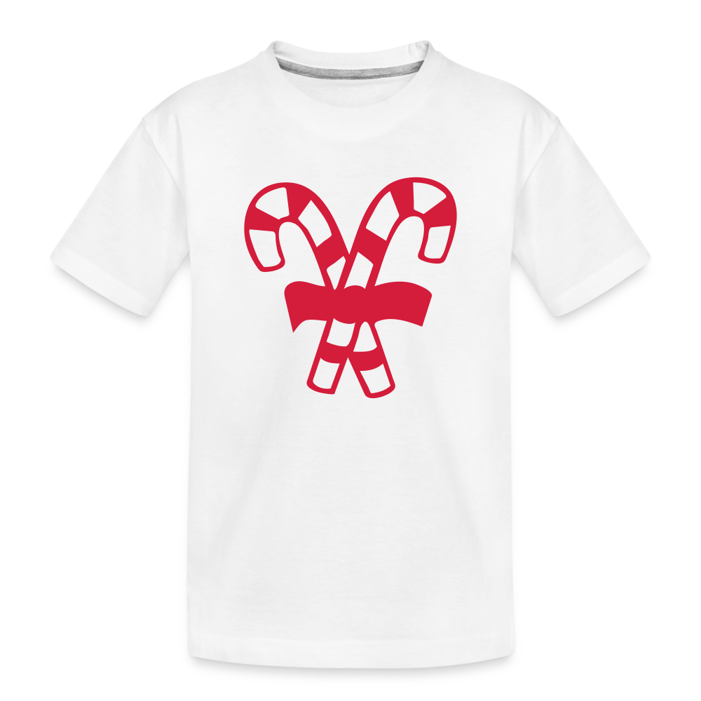 Kinder Premium Bio T-Shirt - Zuckerstangen - weiß