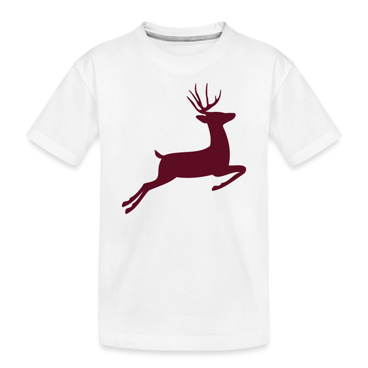 Kinder Premium Bio T-Shirt - Rentier - weiß