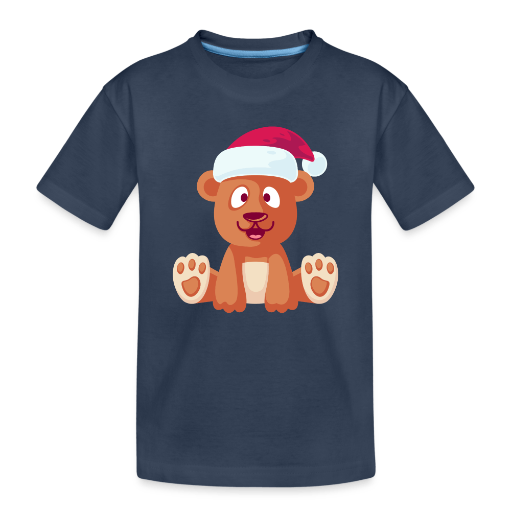 Kinder Premium Bio T-Shirt - Putziger Bär - Navy