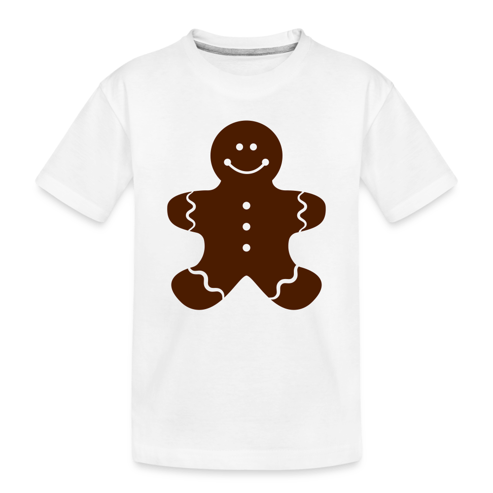 Kinder Premium Bio T-Shirt - Lebkuchen - weiß