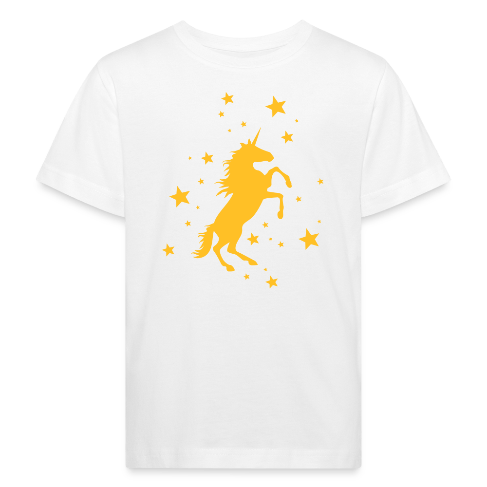 Kids Bio T-Shirt - Sternen Einhorn - weiß