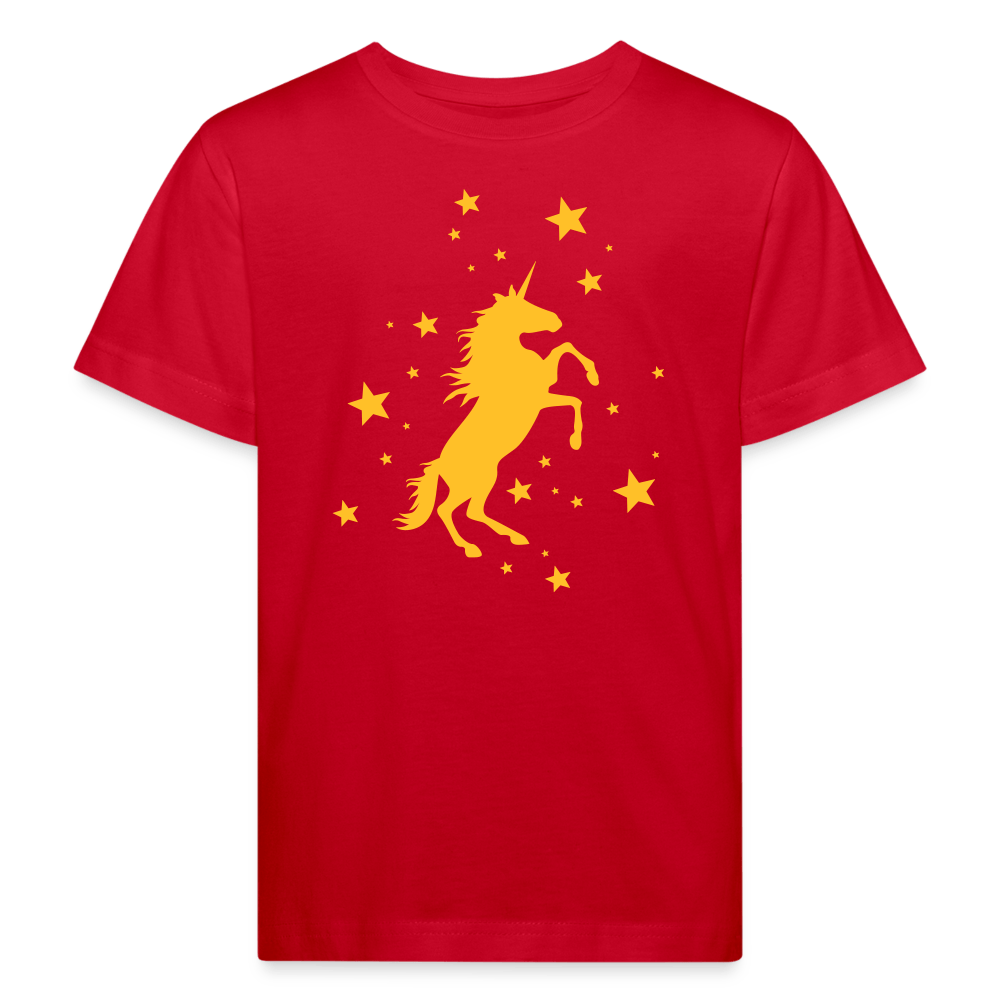 Kids Bio T-Shirt - Sternen Einhorn - Rot