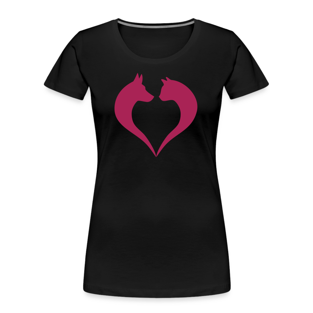 Damen Premium Bio T-Shirt - Liebe - Schwarz