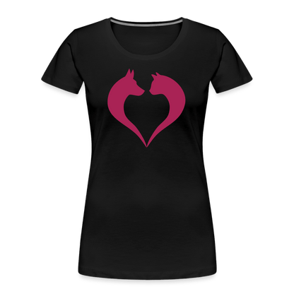 Damen Premium Bio T-Shirt - Liebe - Schwarz
