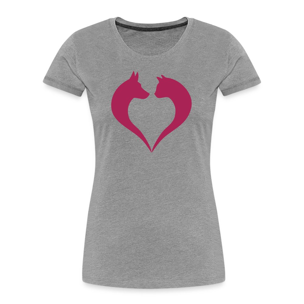 Damen Premium Bio T-Shirt - Liebe - Grau meliert