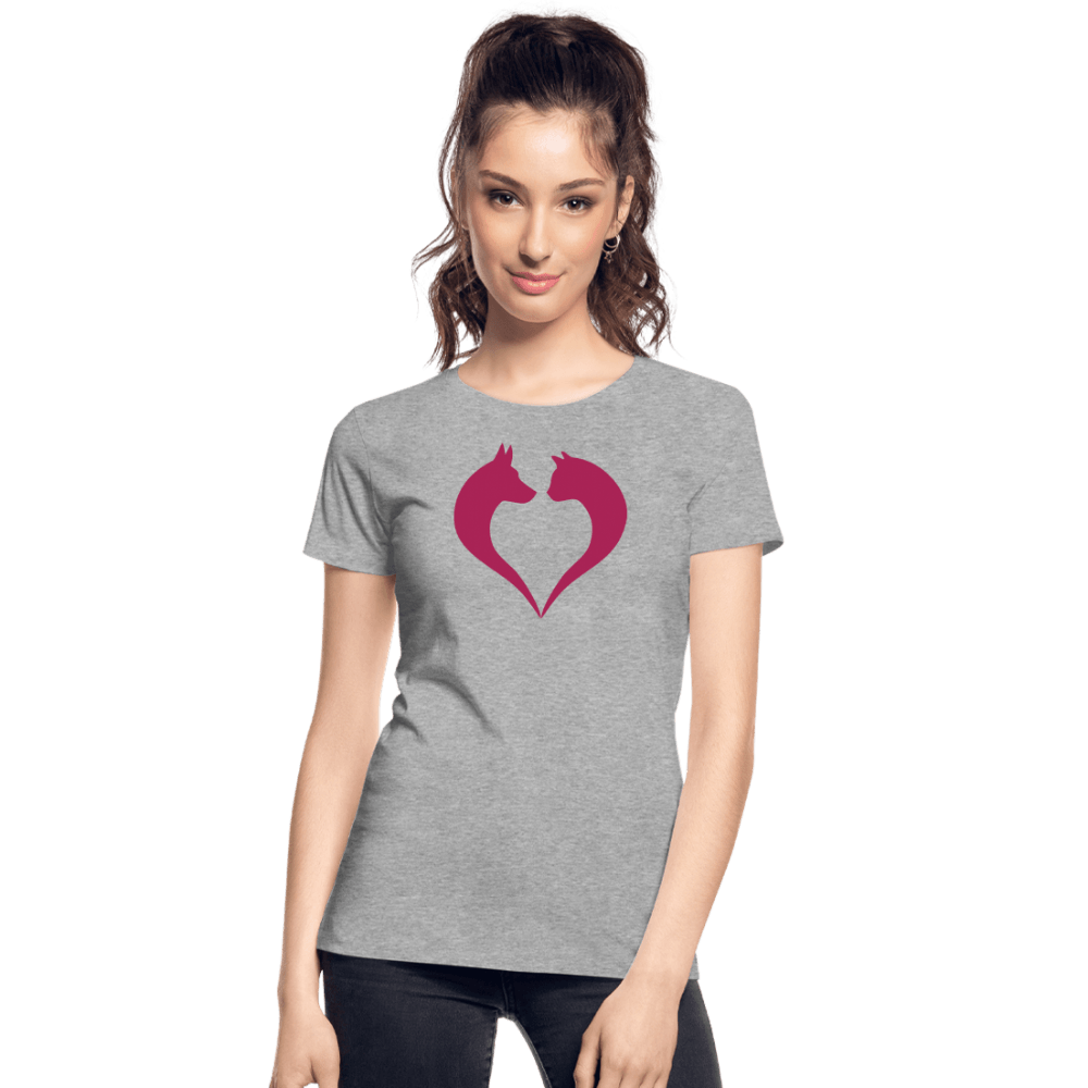 Damen Premium Bio T-Shirt - Liebe - Grau meliert