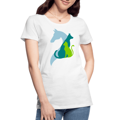 Damen Premium Bio T-Shirt - Tierliebe - weiß