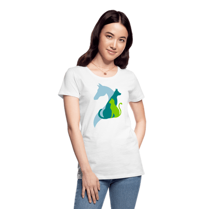 Damen Premium Bio T-Shirt - Tierliebe - weiß