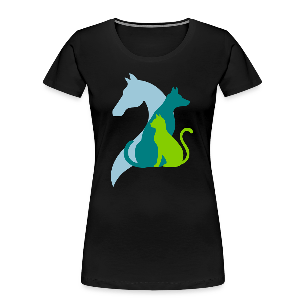 Damen Premium Bio T-Shirt - Tierliebe - Schwarz