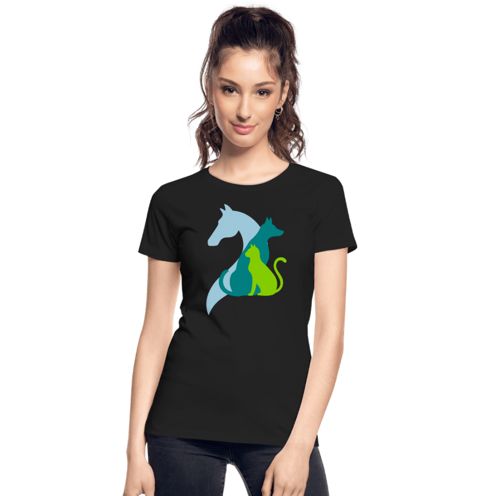 Damen Premium Bio T-Shirt - Tierliebe - Schwarz
